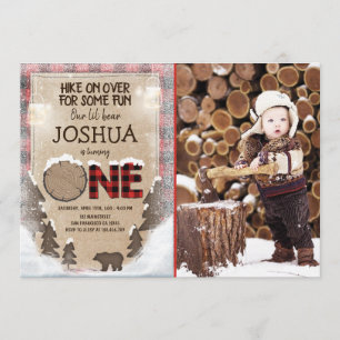 Hiver Lumberjack Invitation d'anniversaire Woodlan
