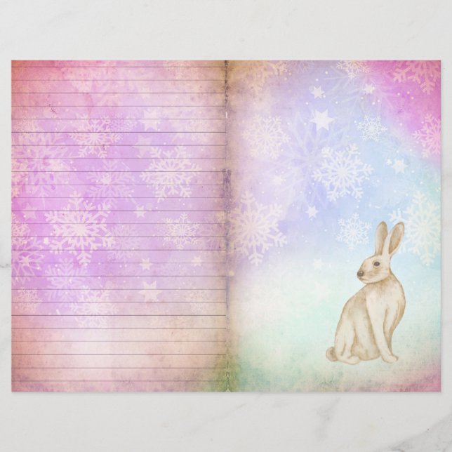 Hiver Magic Bunny Scrapbook Page Papier, Whimsical (Devant)