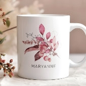 Hiver Magie Florale Monogramme Café Mug