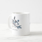 Hiver Magie Florale Monogramme Café Mug (Devant gauche)