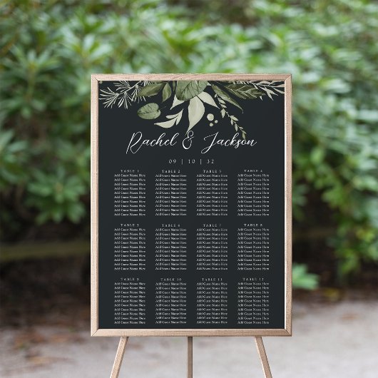 Hiver Meadow | Tableau de sièges de Mariage botani
