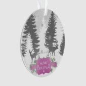 Hiver Merveilleux ornement de Noël - Magenta (devant)