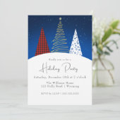 Hiver moderne Joyeux arbres de vacances Invitation (Debout devant)