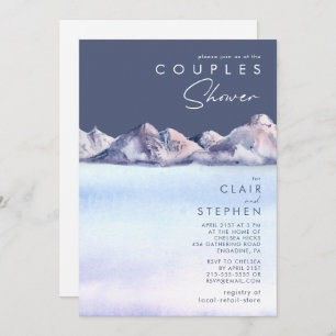 Hiver Mountain Soirée Couples Douche Invitation