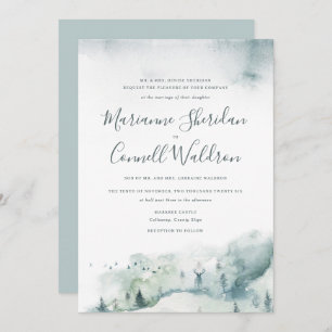 Hiver Mystère II Faire-part de mariage de script f
