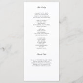 Hiver mystique | Programme de mariage moderne (Dos)