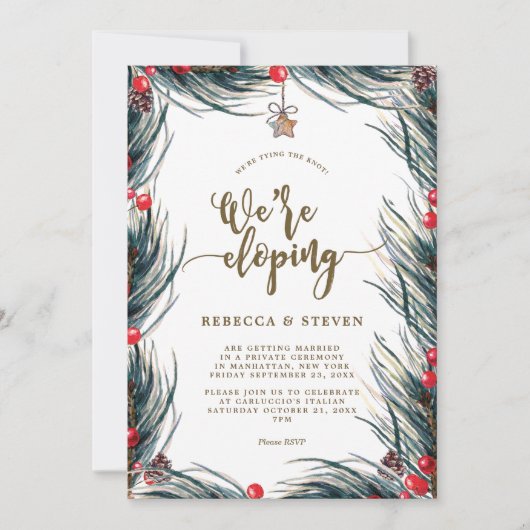 hiver noël lier le noeud eloping invitation (Devant)