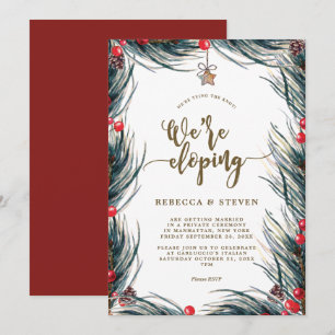 hiver noël lier le noeud eloping invitation