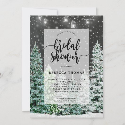 hiver noël neige nuptiale invitation (Devant)