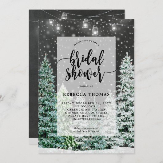 hiver noël neige nuptiale invitation (Devant / Derrière)