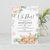 Hiver Oh Baby Deer Fawn Baby shower Invitation (Debout devant)