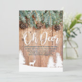 Hiver Oh Deer Baby shower Invitation (Debout devant)