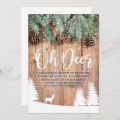 Hiver Oh Deer Baby shower Invitation (Devant / Derrière)