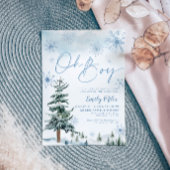 Hiver Oh invitation garçon, Baby shower garçon