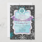 Hiver Onderland 1er anniversaire fêtes Invitations (Devant)