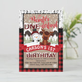 Hiver Onderland Invitation à la fête d'anniversair (Debout devant)
