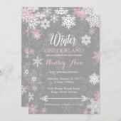 Hiver Onderland Première Invitation d'anniversaire (Devant / Derrière)