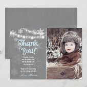 Hiver ONE derland Anniversaire Carte de remercieme (Devant / Derrière)