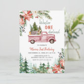 Hiver ONE derland Anniversaire Fête Invitation (Debout devant)