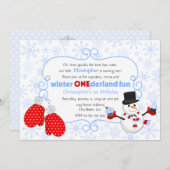 Hiver ONE derland Anniversaire Invitation (Devant / Derrière)