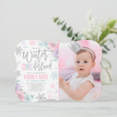 Hiver ONE derland Anniversaire Invitation Argent r (Debout devant)