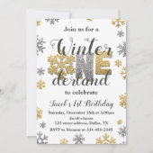 Hiver ONE derland Anniversaire Invitation Gold Arg (Devant)