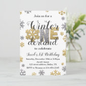 Hiver ONE derland Anniversaire Invitation Gold Arg (Debout devant)