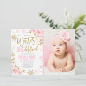 Hiver ONE derland Anniversaire Invitation Or rose (Debout devant)