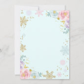 Hiver ONE derland Anniversaire Invitation Or rose (Dos)