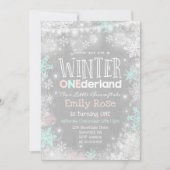 Hiver ONE derland Anniversaire Invitation Pink Min (Devant)