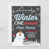 Hiver ONE derland Anniversaire Invitation Snowman (Devant)