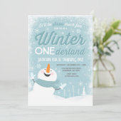 Hiver ONE derland Anniversaire Invitation Snowman  (Debout devant)