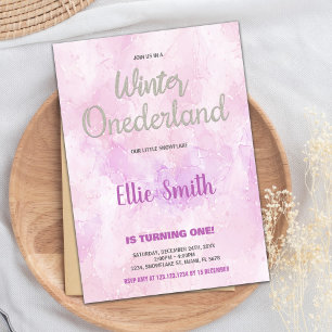 Hiver ONE derland Anniversaire Invitations Art ros