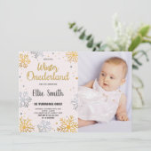 Hiver ONE derland Anniversaire Invitations Neige P (Debout devant)