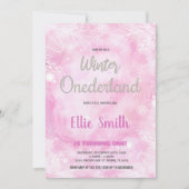 Hiver ONE derland Anniversaire Invitations Pink Gl (Devant)