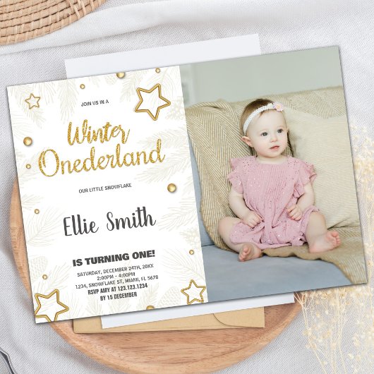 Hiver ONE derland Anniversaire Invitations Star Ph