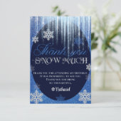 Hiver ONE derland Blue Flat Carte de remerciements (Debout devant)