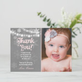 Hiver ONE derland Carte de remerciements d'anniver (Debout devant)