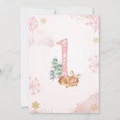 Hiver ONE derland Girl 1er anniversaire Invitation (Dos)