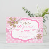 Hiver ONE derland Girls First Birthday Invitation (Debout devant)