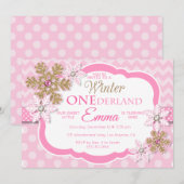 Hiver ONE derland Girls First Birthday Invitation (Devant / Derrière)