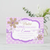 Hiver ONE derland Girls First Birthday Invitation (Debout devant)