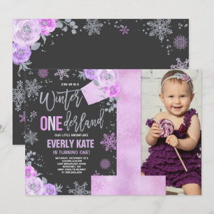 Hiver ONE derland Invitation Anniversaire Lilac Si