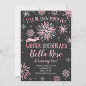 Hiver ONE derland Invitation Anniversaire Pink Sil (Devant)