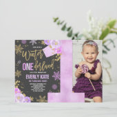 Hiver ONE derland Invitation Anniversaire Purple G (Debout devant)