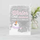 Hiver ONE derland Invitation Anniversaire Snowman  (Debout devant)