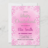 Hiver ONE derland Invitations d'anniversaire (Devant)