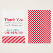 Hiver ONE derland Merci de fête d'anniversaire (Devant & derrière)