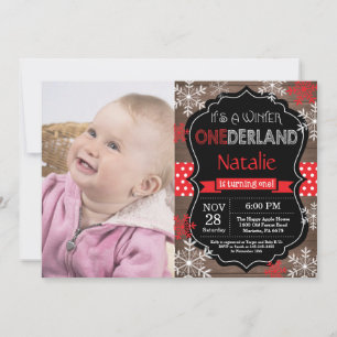 Hiver Onederland 1er Anniversaire Invitation