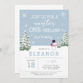 hiver onederland 1er anniversaire invitation (Devant / Derrière)